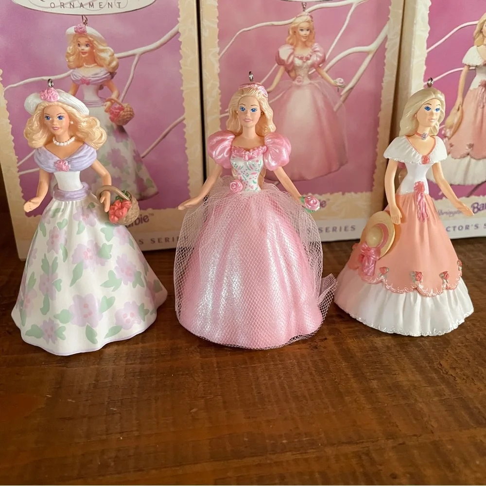 Lot of 3 Spring time Barbie Hallmark Keepsake Ornaments Collectors Series  95-97
